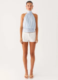 Willow Chiffon Top Blue