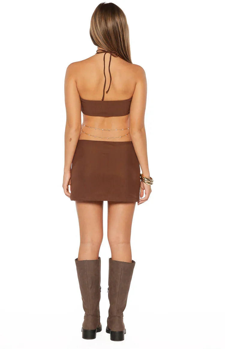 Foxy Brown Chain Detail Mini Dress