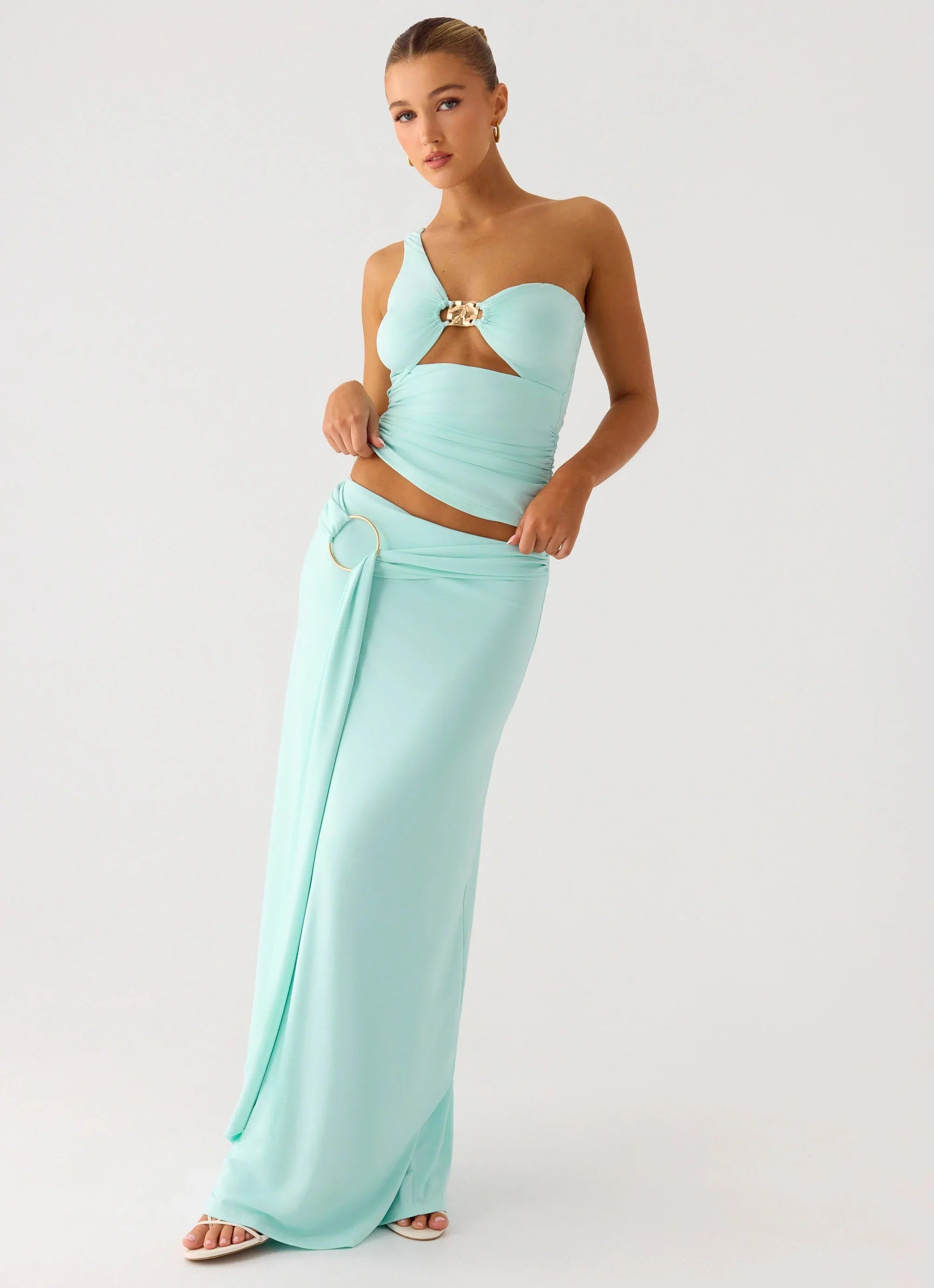Ravi Maxi Skirt Aqua
