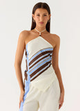 Julissa Halter Top Purple Stripe