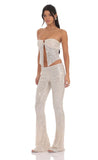 Flyaway Sequin Two Piece Set in Champagne