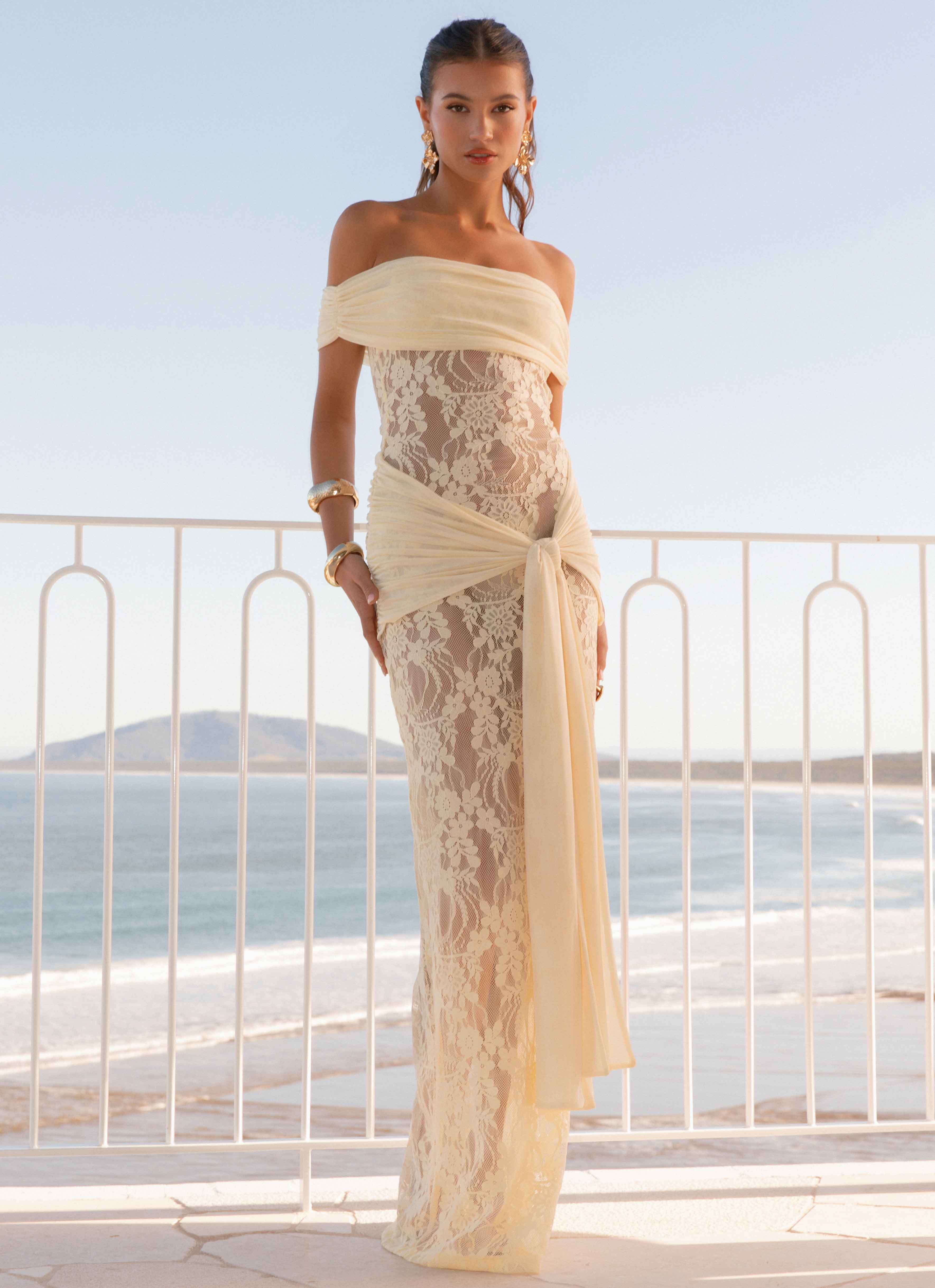 Gracie Twist Maxi Dress Yellow
