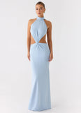 Warning Signs Maxi Dress Blue