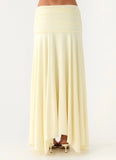 Liana Ruched Maxi Skirt Yellow
