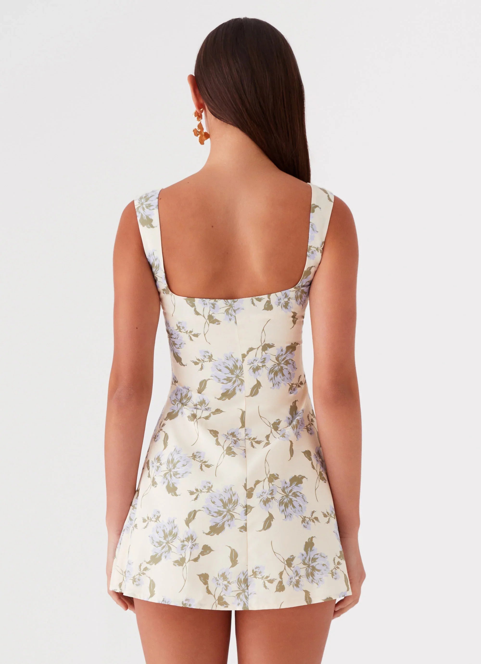 Cadence Mini Dress Yellow Purple Floral