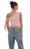 Off Should Tie Sleeve in Mauve Pink