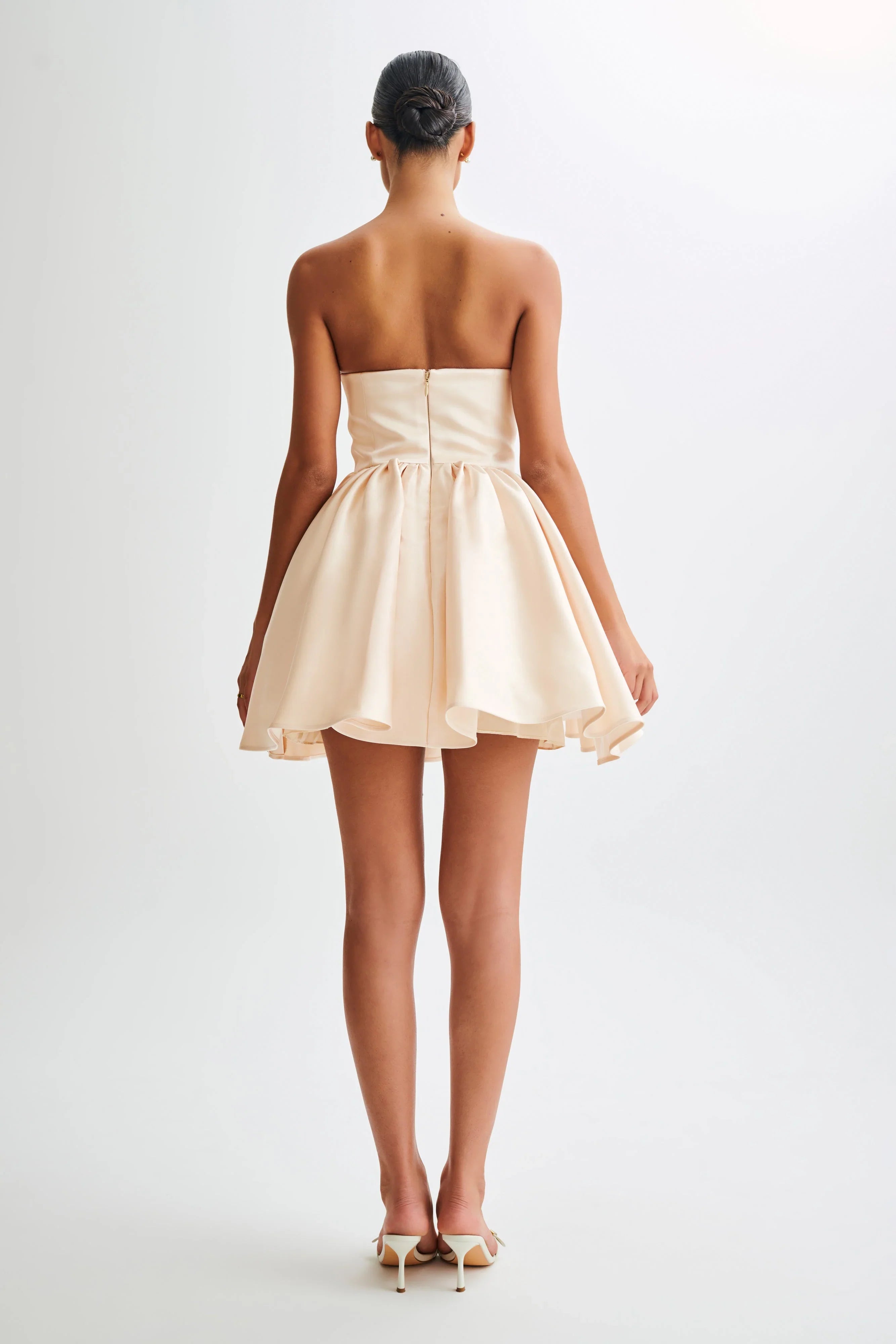 Hollie Structured Corset Mini Dress Gold