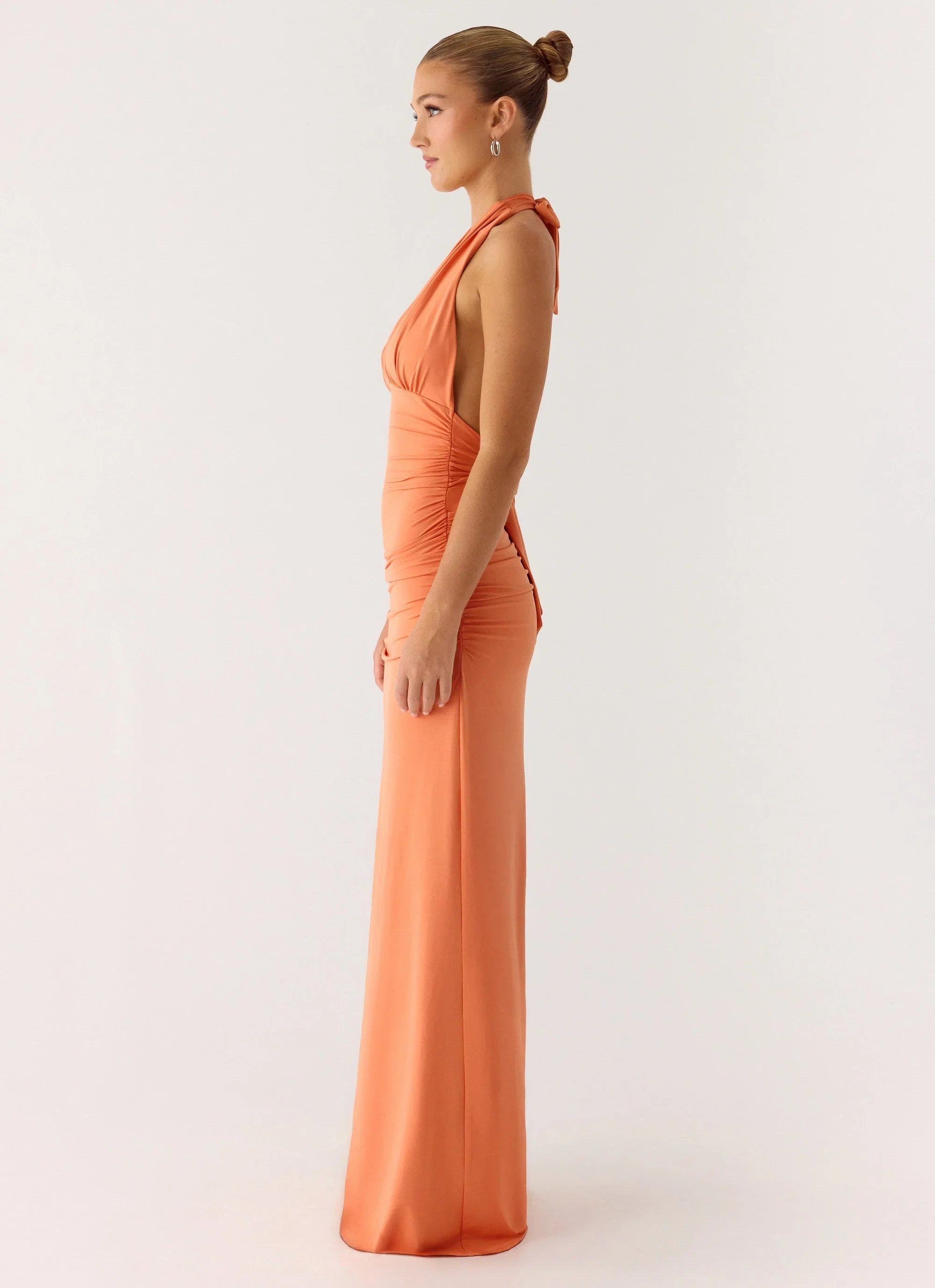 Ilaria Halter Maxi Dress Apricot