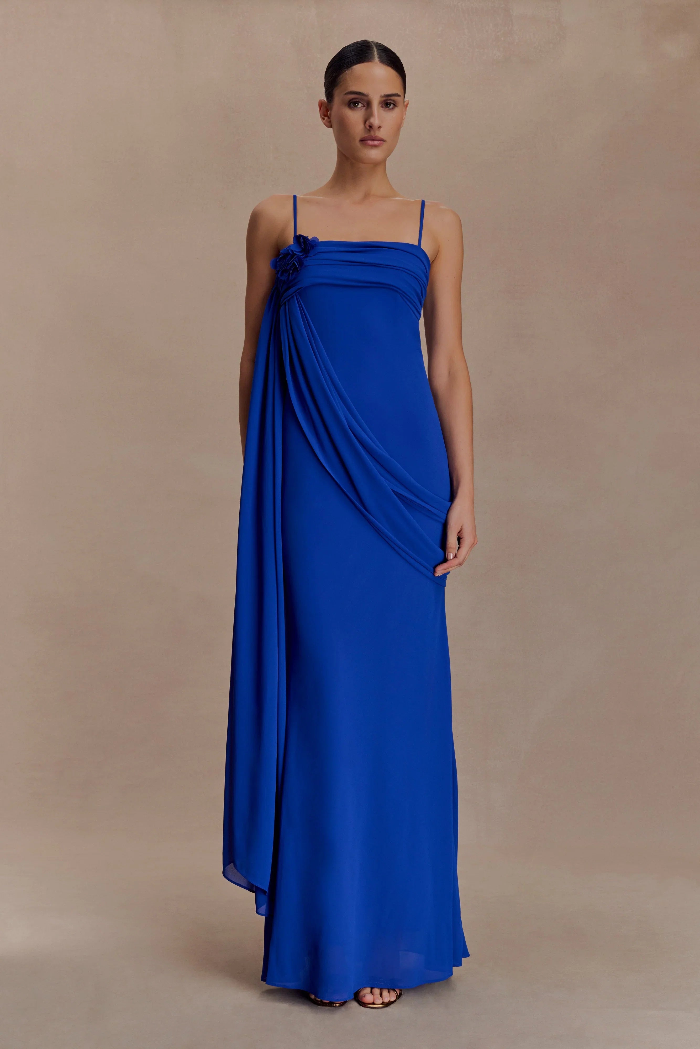 Leena Chiffon Maxi Dress Cobalt