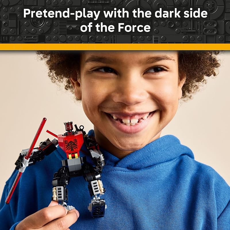LEGO Star Wars Darth Maul Mech Kids Toy Building Toy with Pretend Play Lightsaber Birthday Gift Idea for Boys and Girls Ages 6 Collectible Decor for Fans of The Clone Wars 75411
