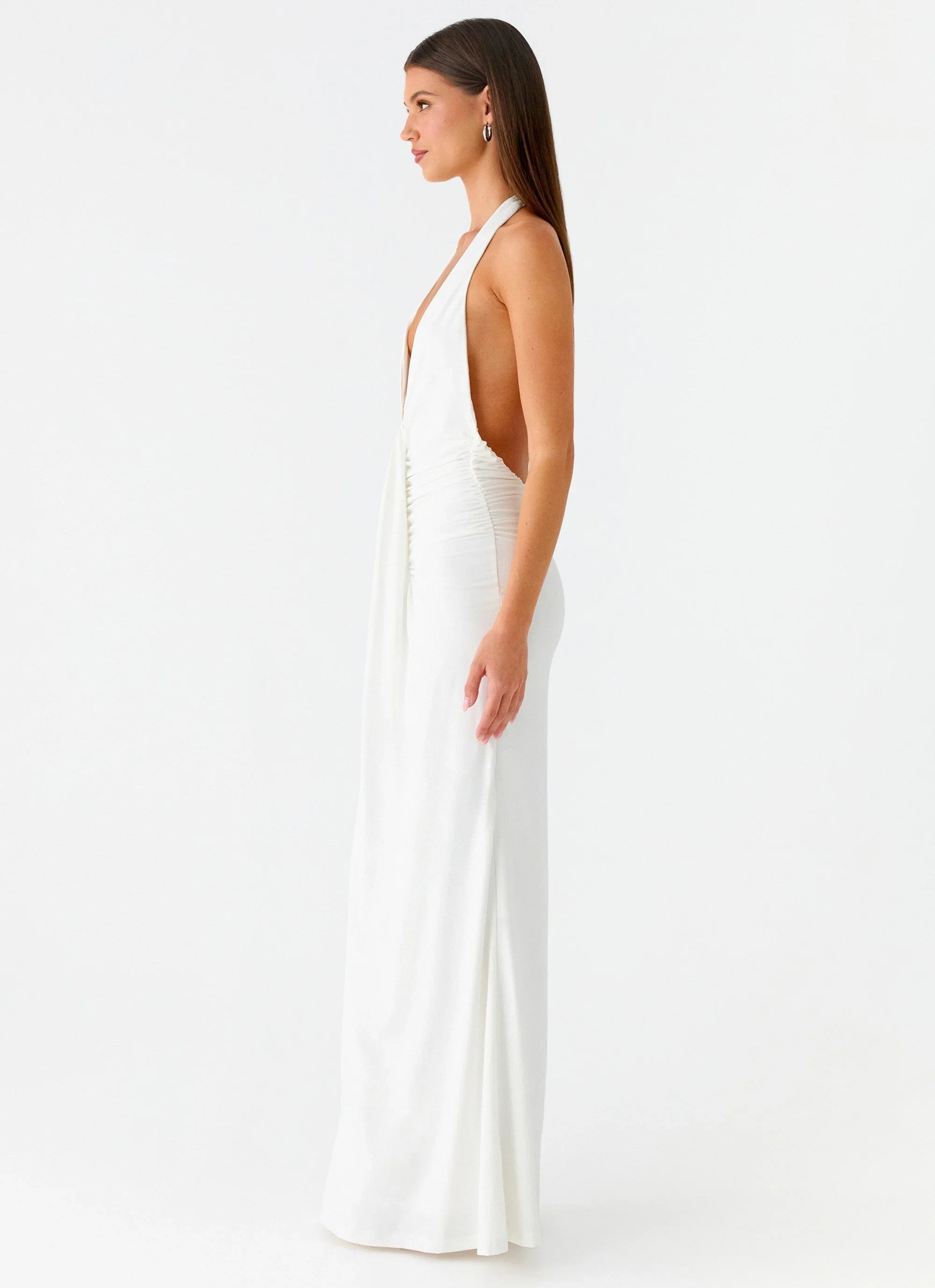 Cheyenne Halter Neck Maxi Dress Ivory