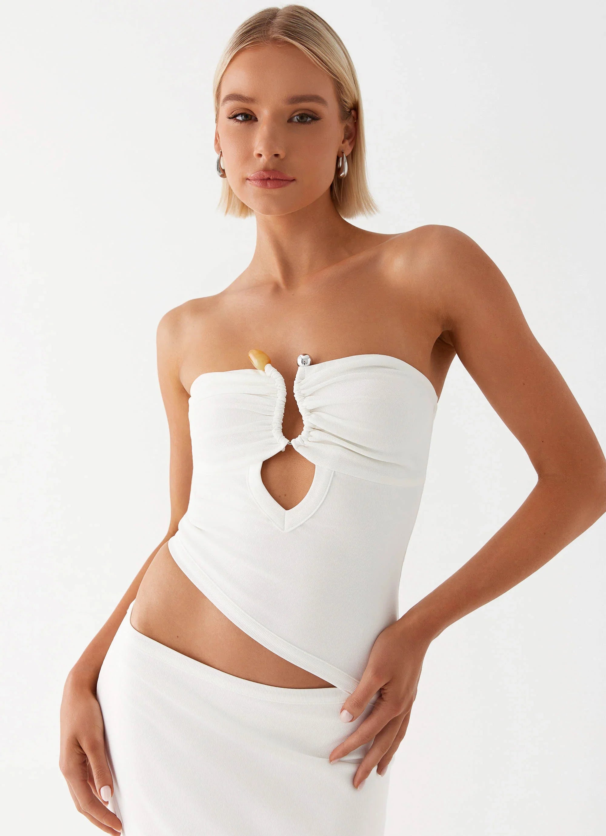 Wild Roses Maxi Dress White
