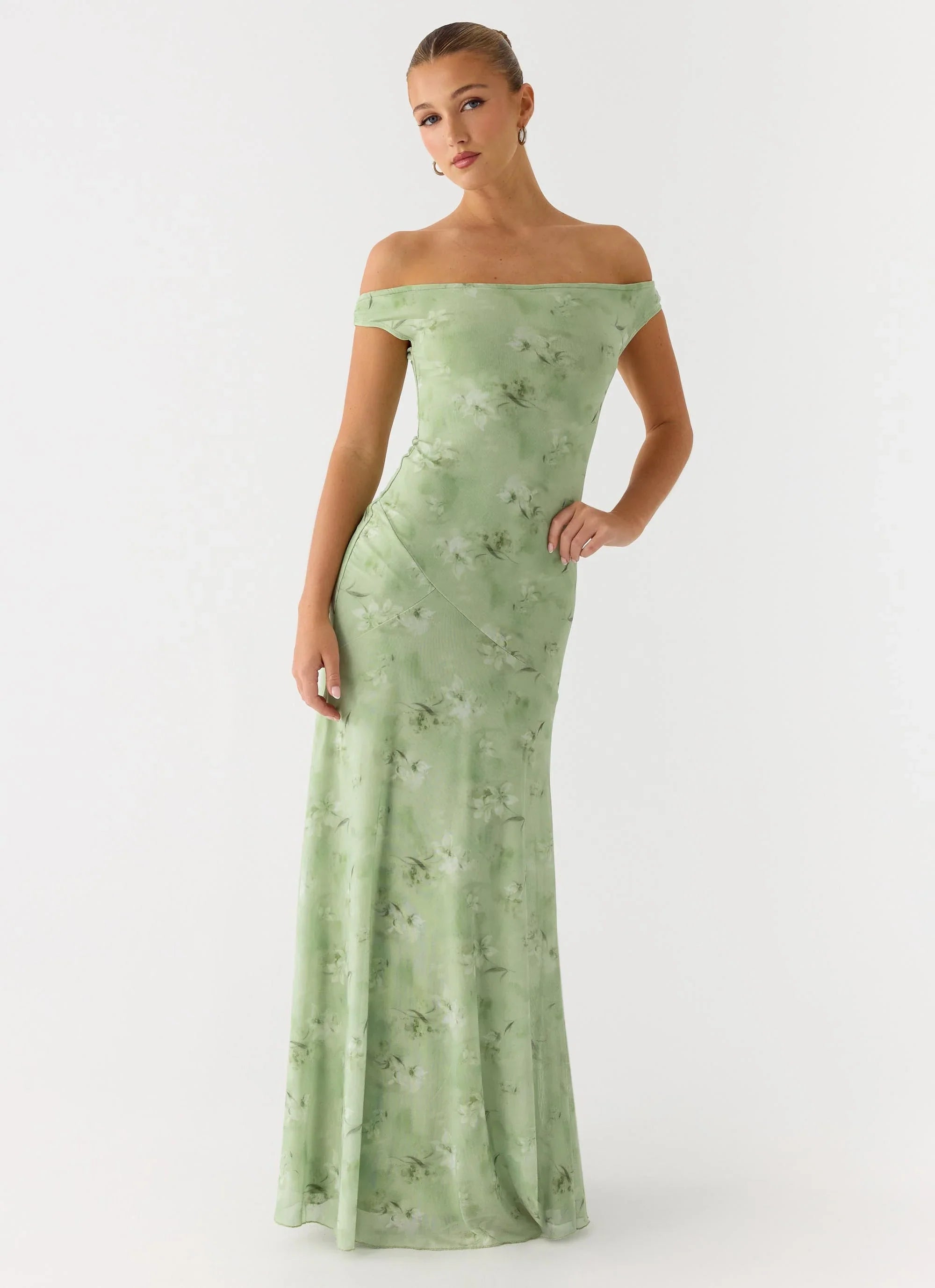 Wasting Time Maxi Dress Blurred Lime