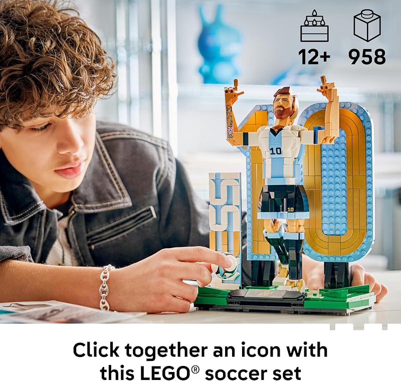 LEGO Editions Lionel Messi Collectors Set Co Pack Building Toy for Kids Soccer Collectible Sports Décor for Boys Girls Ages 12 Gift Idea for Soccer Fans 66818