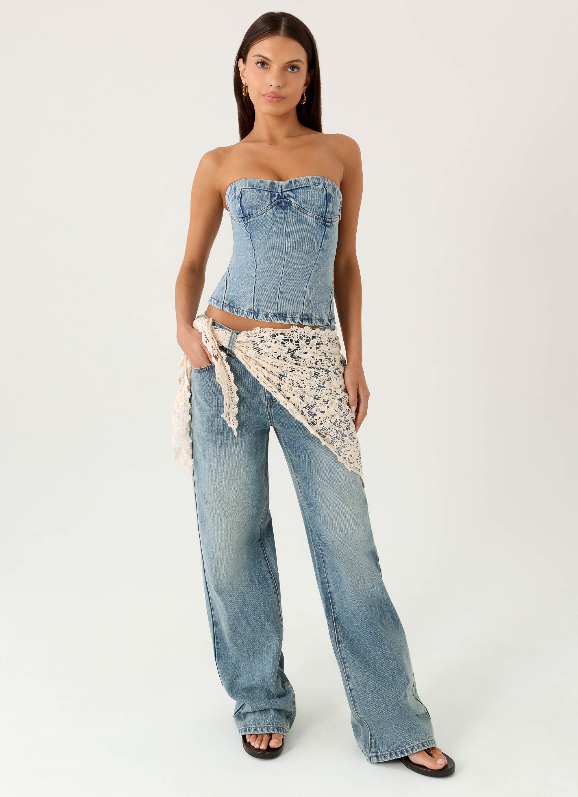 Elaris Scarf Low Rise Denim Jeans True Denim