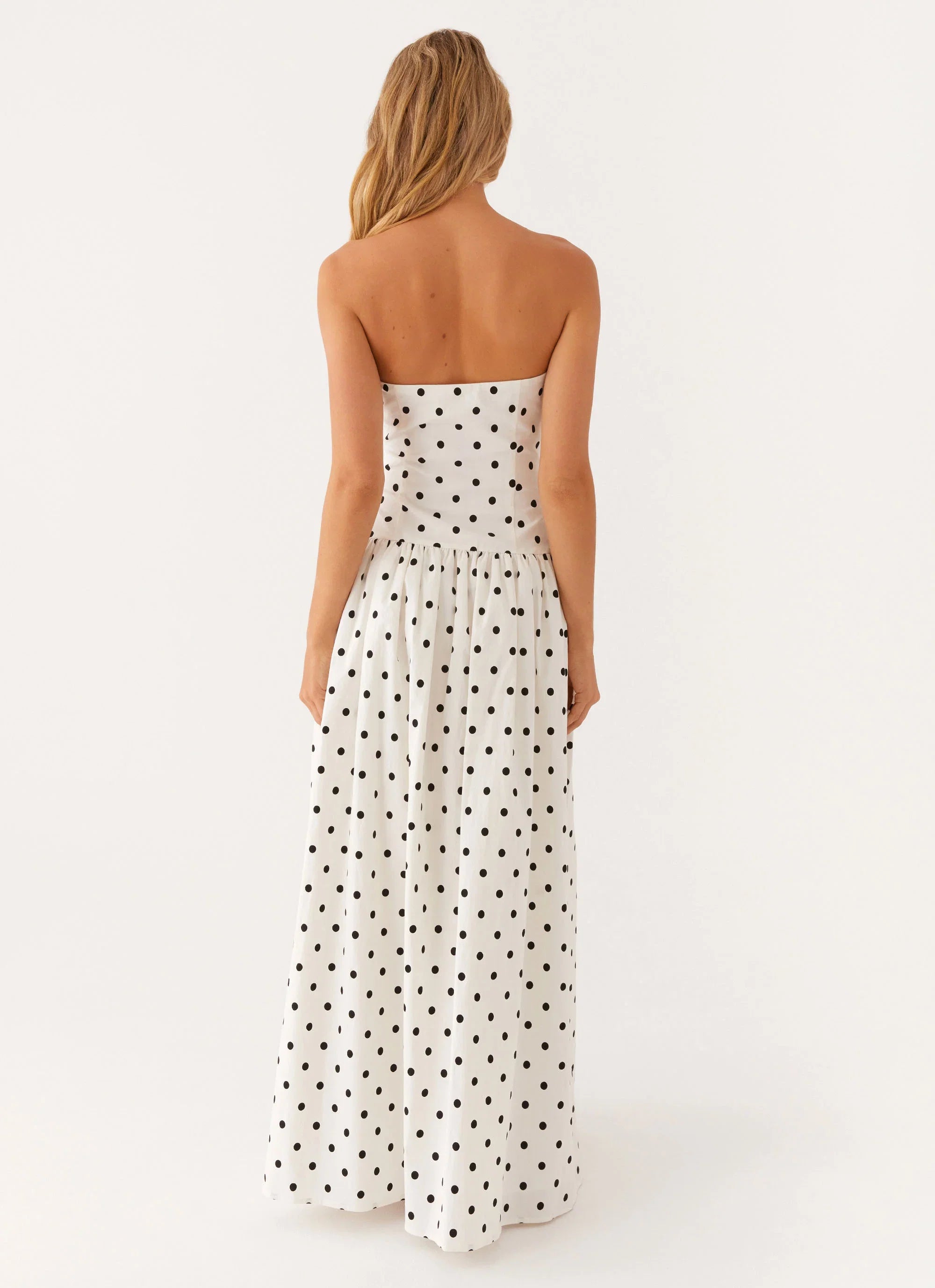 Andorra Maxi Dress White Polkadot