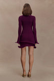 Samira Knit Long Sleeve Mini Dress Plum