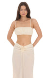 Cropped Two Piece Set in Cream