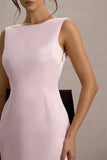 Peace Pink Black Satin Mini Dress With Drape Detail