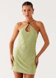 Kiara Beaded Mini Dress Mint