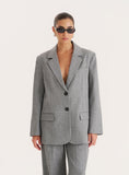 Grey Tailored Oversized Blazer