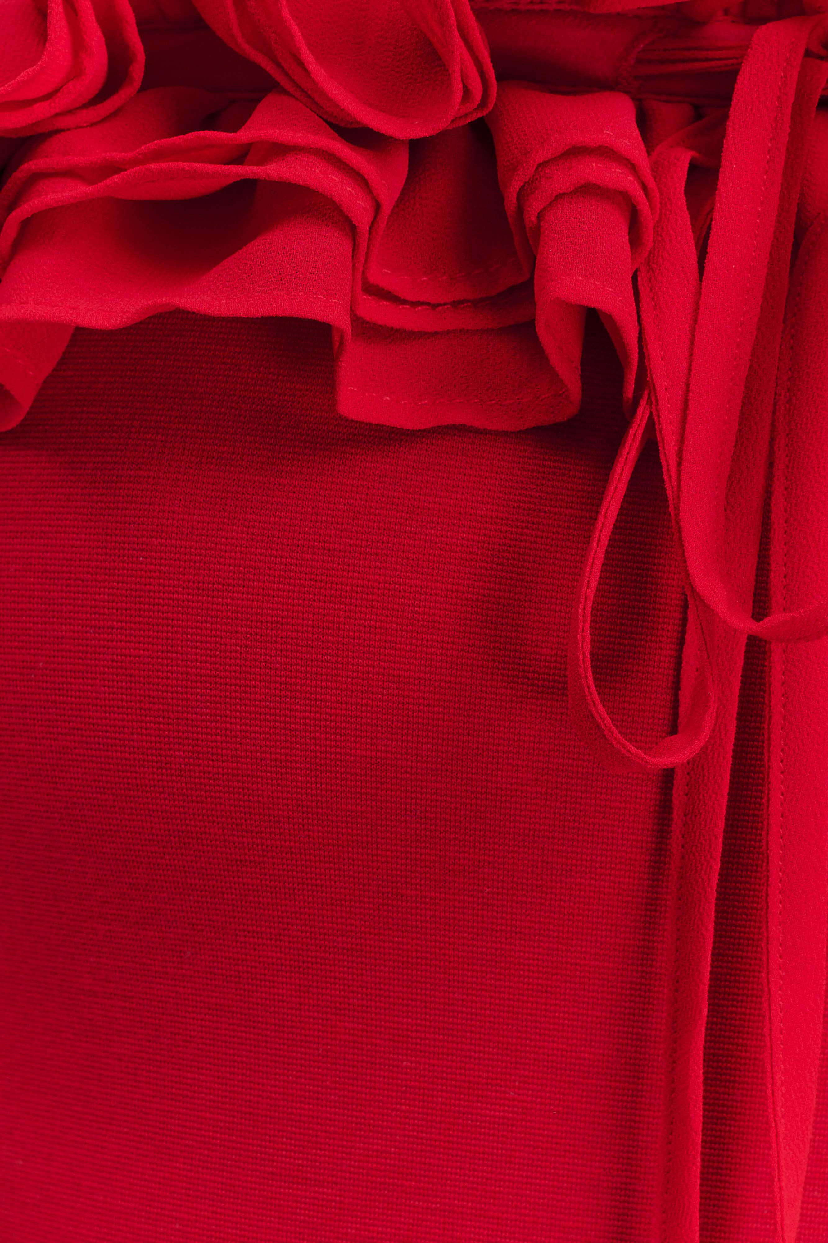 Nova Ruffle Off Shoulder Maxi Dress Ruby