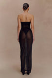 Aoife Strapless Mesh Bodysuit Black