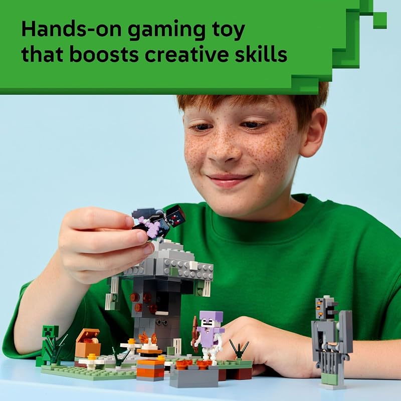 LEGO Minecraft The Pale Garden Building Pretend Play Toy for Boys Girls Video Game Playset Toy Figures for Kids Ages 7 W Mothman Creeper Minifigures Gift Idea for Birthdays 21586
