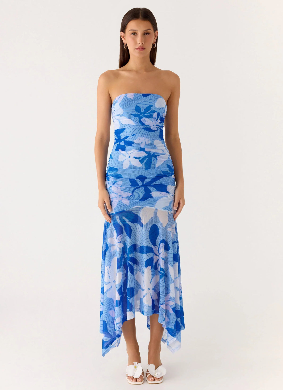 Lo Siento Midi Dress Indigo Garden
