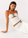 Shoreline Glow Strapless Top Off White