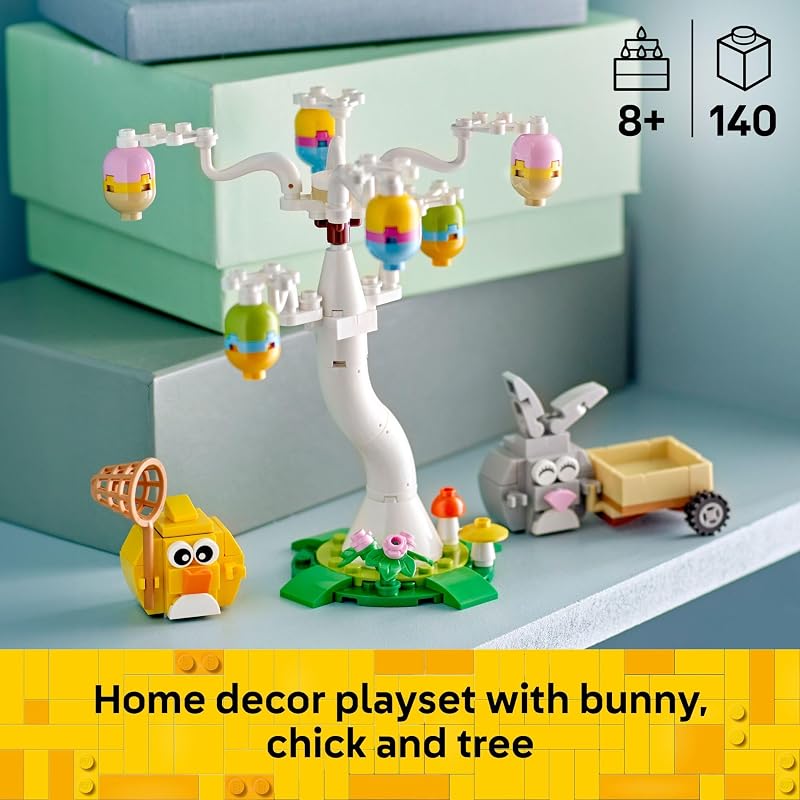 LEGO Easter Bunny and Chick Egg Hunt Building Toy for Girls Boys Springtime Pretend Playset for Kids Ages 8 Basket Stuffer or Gift Idea for Easter Birthdays Special Occasions 40808