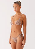 Soffa Bikini Top Brown Check