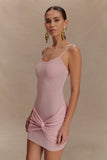 Laurie Twist Knit Mini Dress Baby Pink