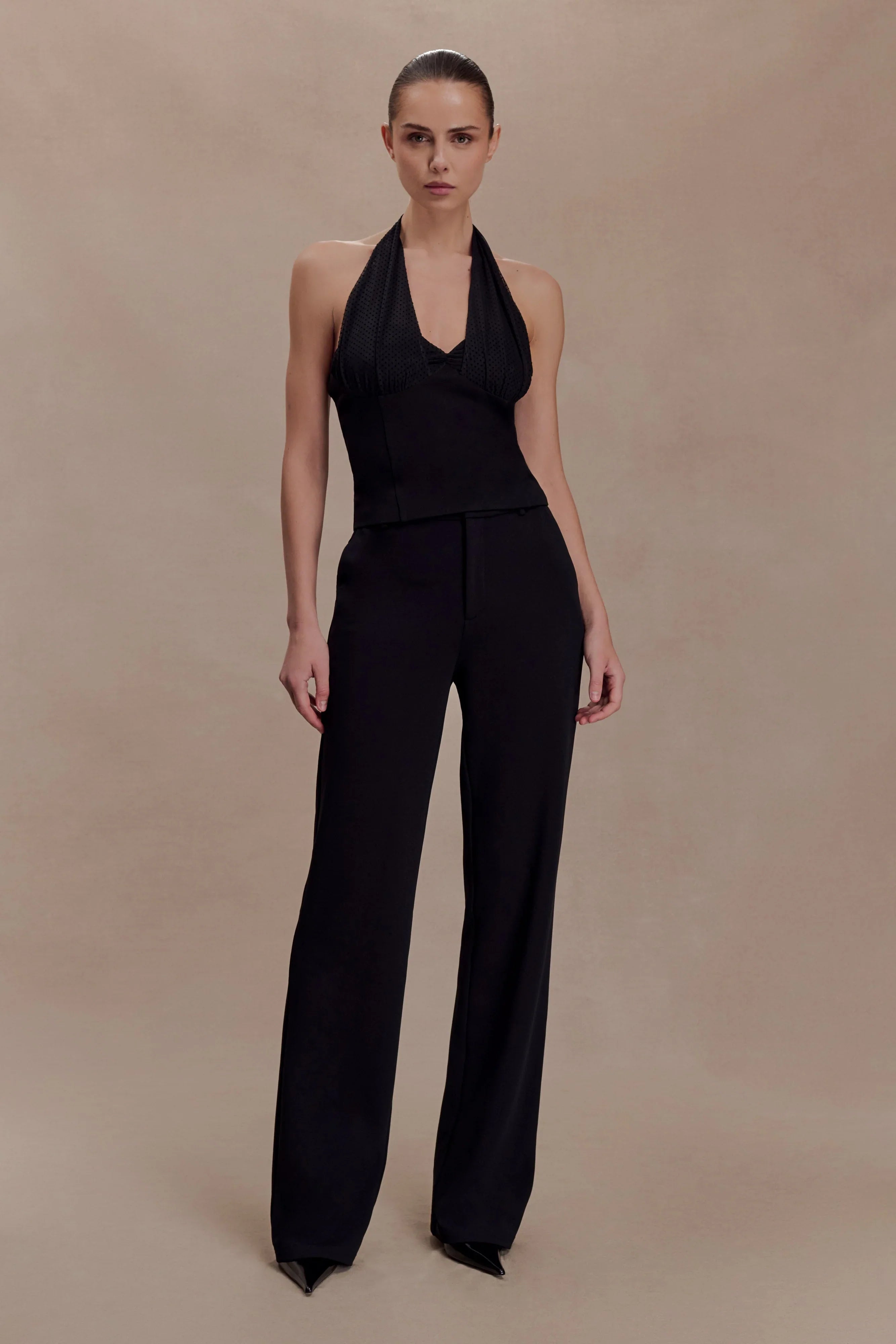 Cressida Crepe Halter Top Black