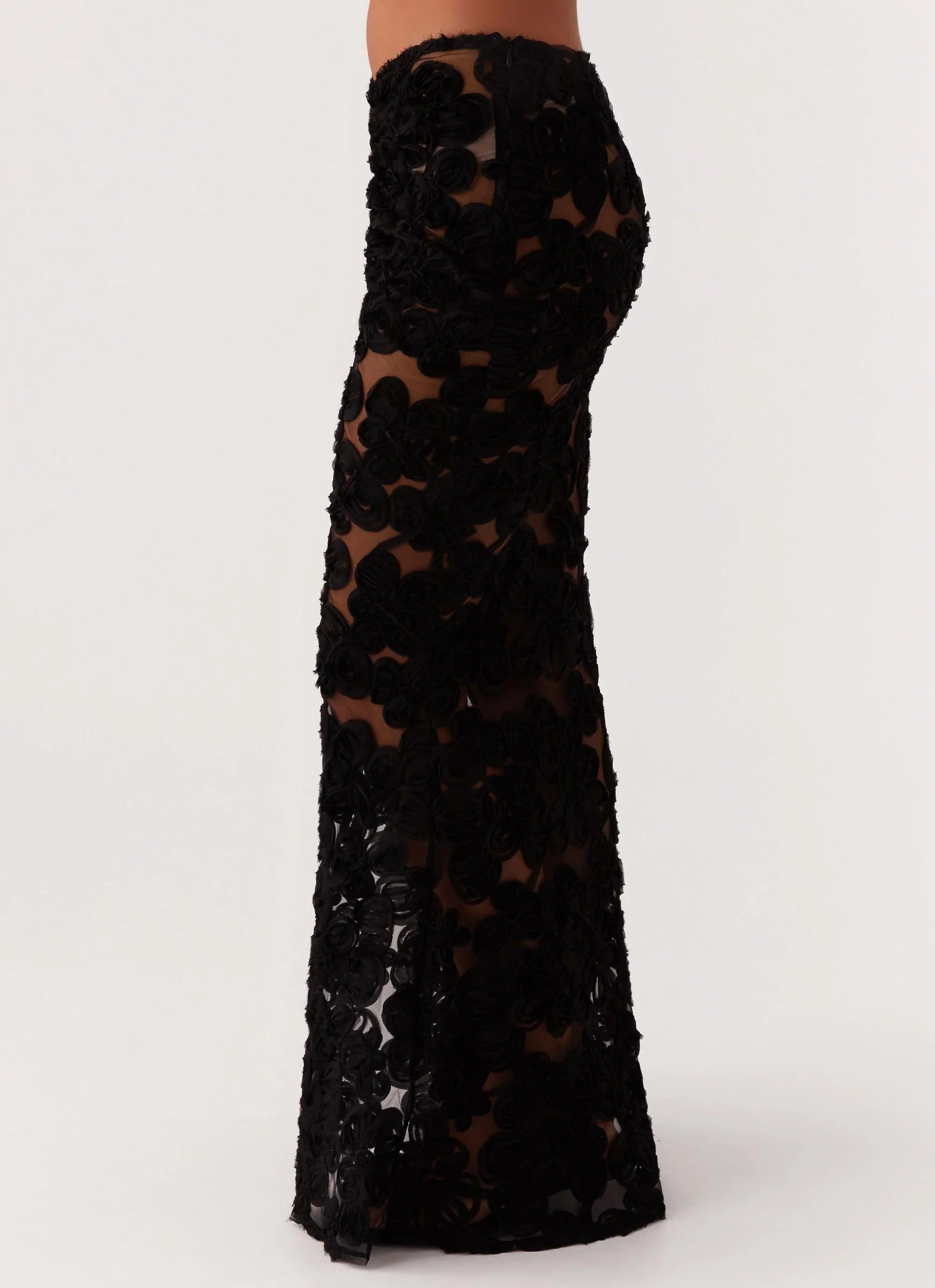 Fiorella Floret Maxi Skirt Black