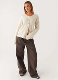 Vera Knit Cardigan Ivory