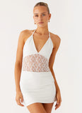 Enchant Lace Mini Dress Ivory