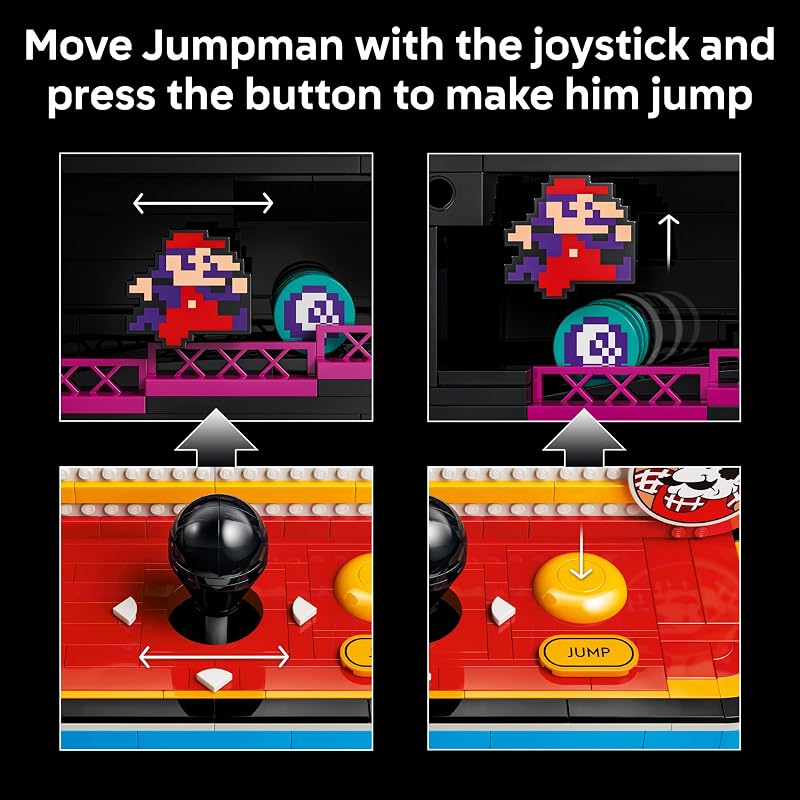 LEGO Super Mario Donkey Kong Arcade 72051 Collectible Building Set for Adults Ages 18 Retro Arcade Decor Working Levers Joystick 1367 pieces Gift for Gamers