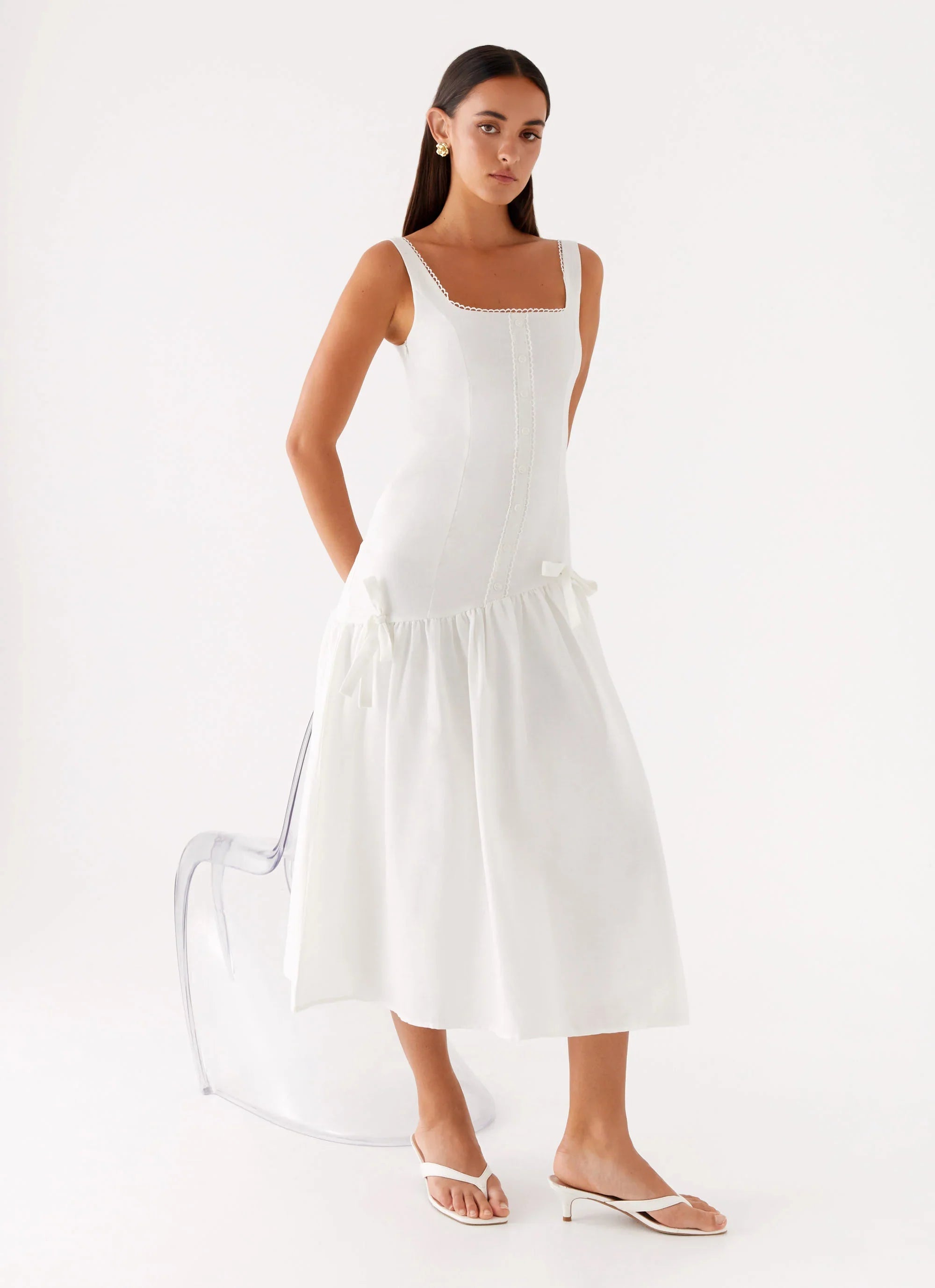 Esmerelda Midi Dress White