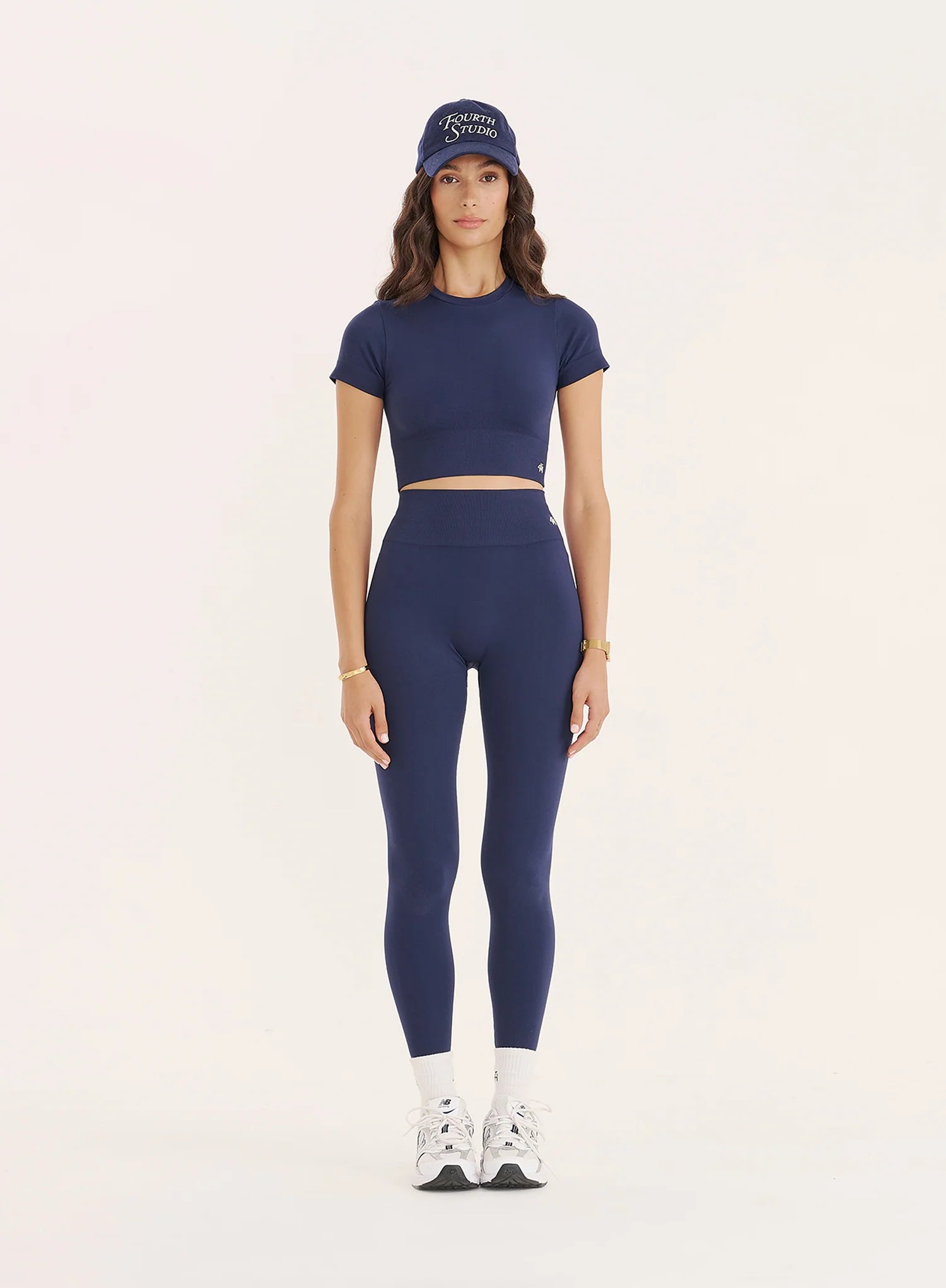 Navy Seamless Gym Crop Top