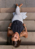 Willow Chiffon Top Black Polkadot
