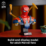 LEGO Marvel Iron Spider Man Bust Collectible Building Kit for Adults Ages 18 Includes Iron Spider Man Minifigure Collectible Model for Super Hero Fans Gift for Men and Women 76326