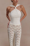 Angelika Twist Front Knit Top Ivory