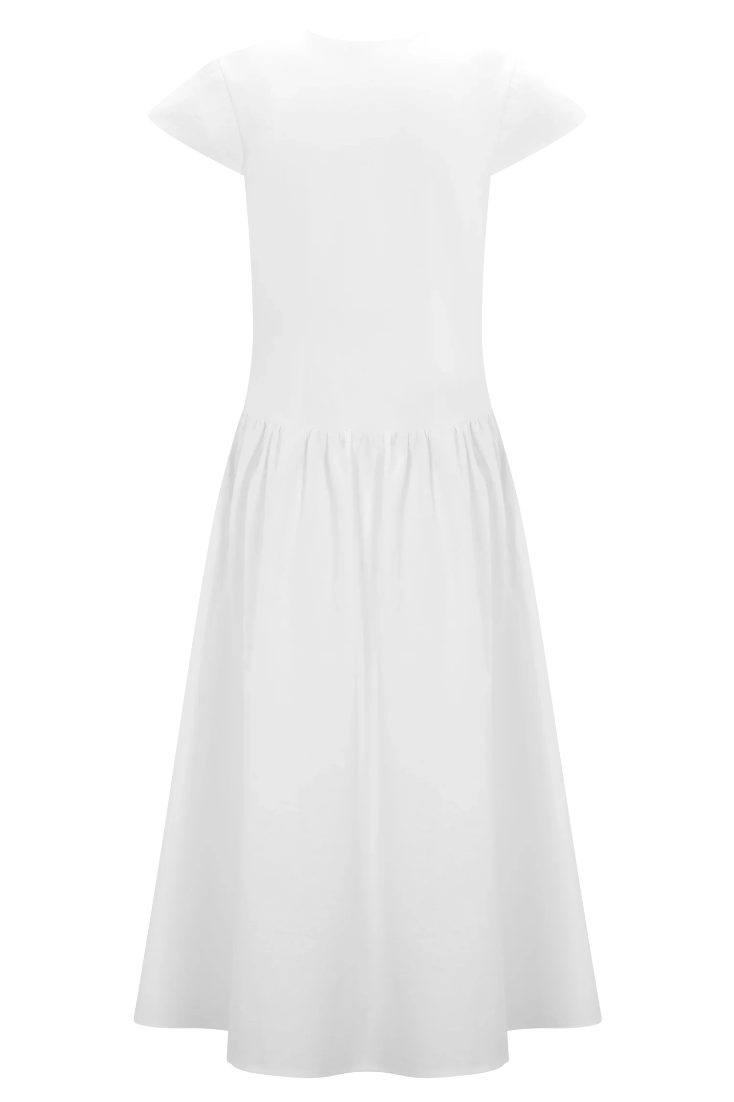 Ayla Cotton Fit And Flare Midi Dress White