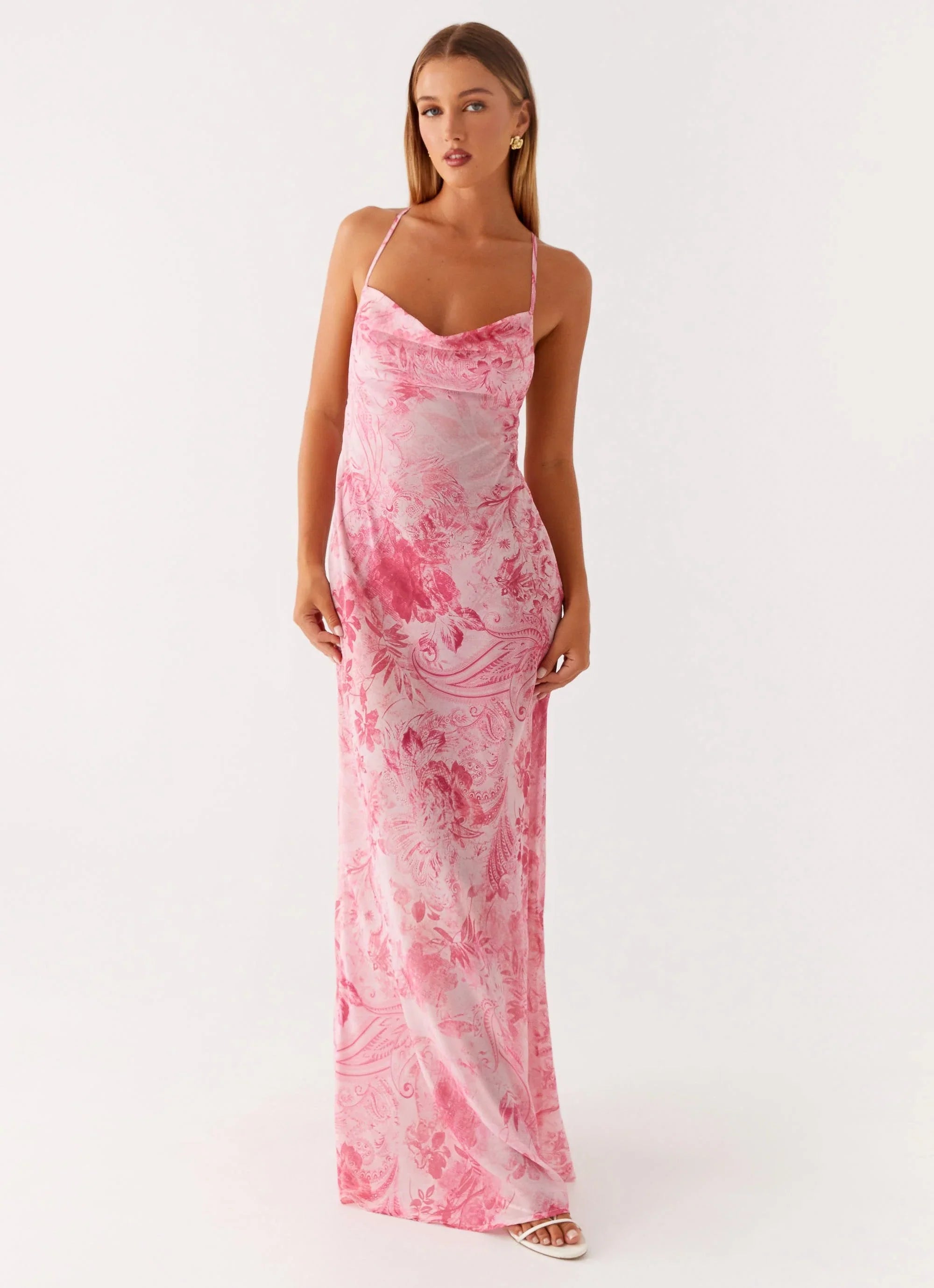 Tara Maxi Dress Pink Print