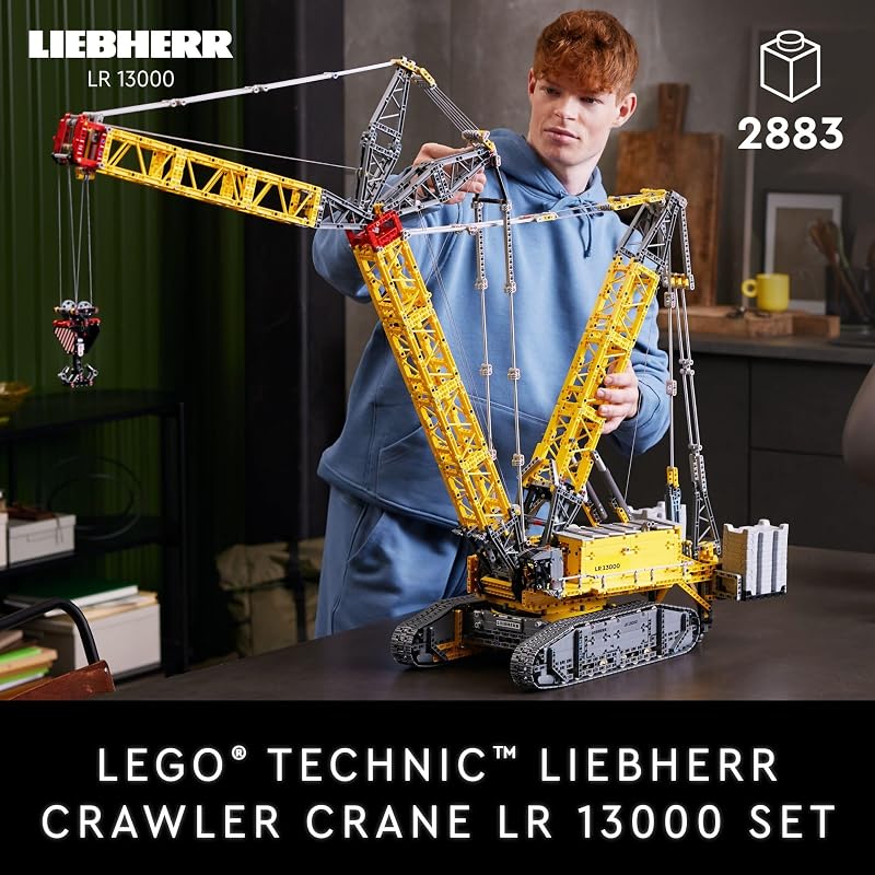 LEGO Technic Liebherr Crawler Crane LR 13000 Model Kit Bedroom or Office Decor for Adults Ages 18 Building Blocks for Adults to Display Gift Ideas 42146