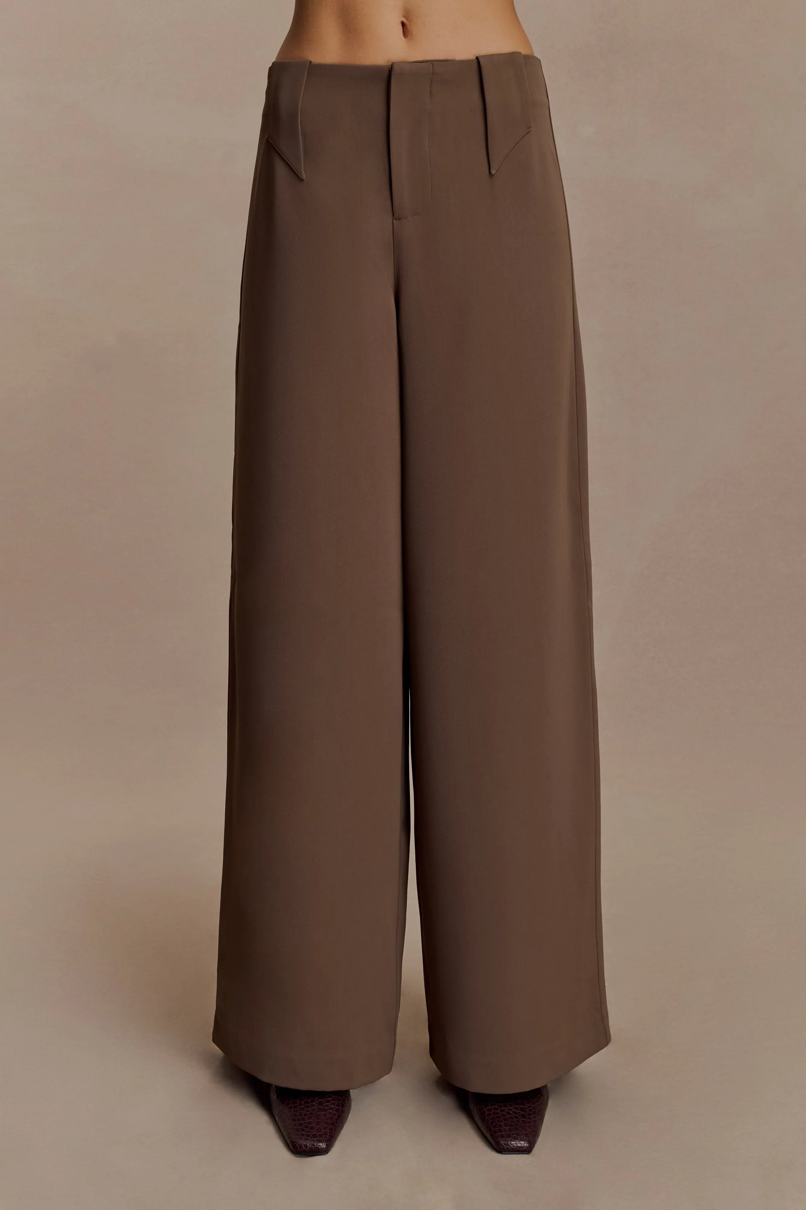 Arlo Wide Leg Suiting Trouser Cacao Brown
