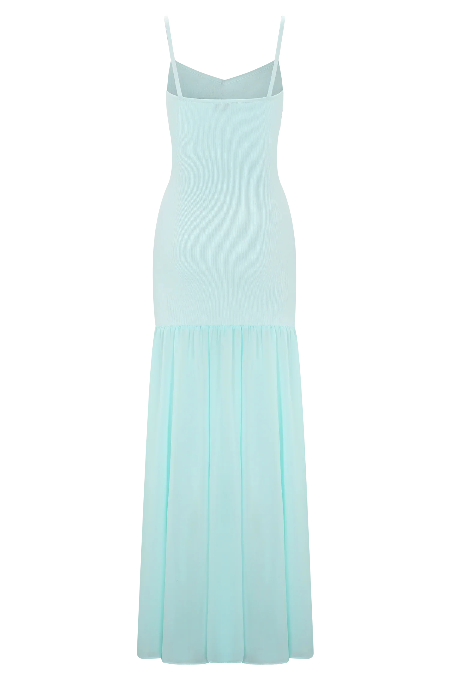 Deanne Bandage And Chiffon Knit Maxi Dress Blue