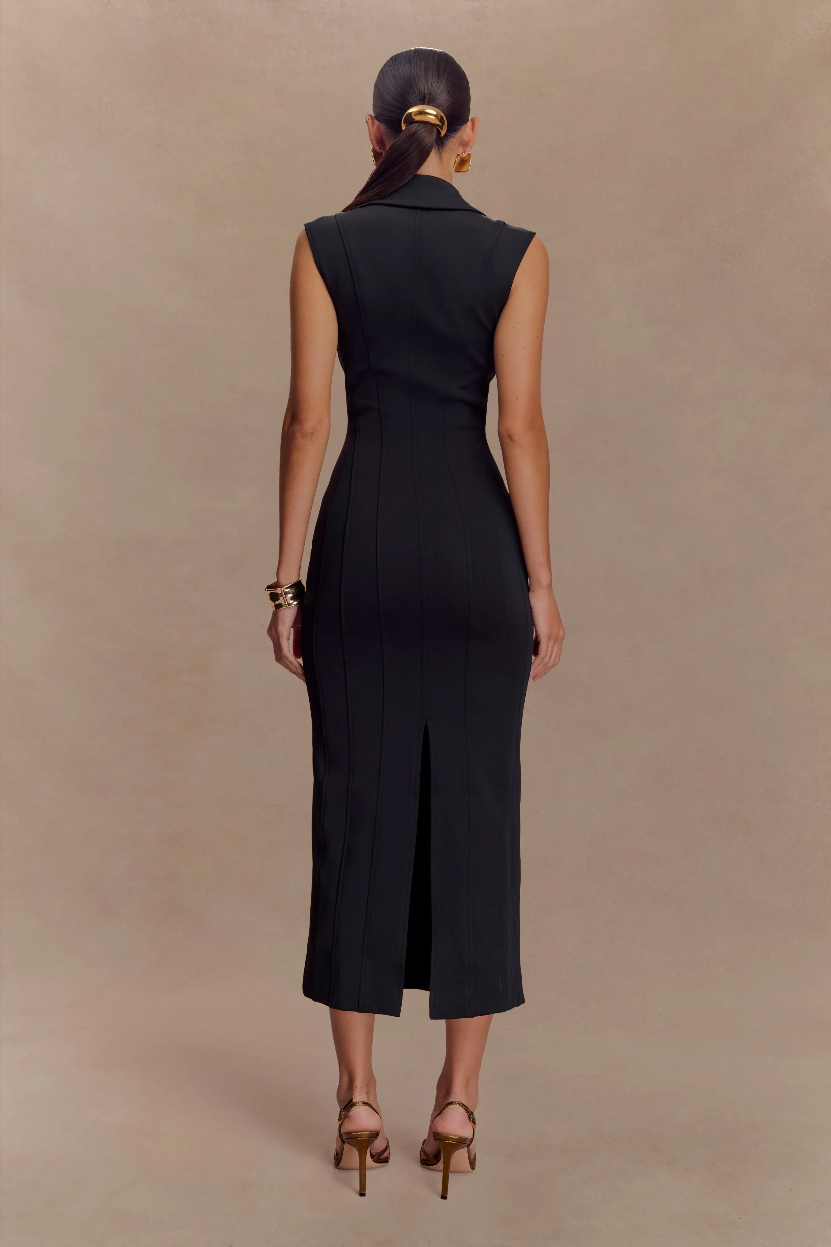 Keagan Sleeveless Midi Dress Black