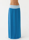 Blushing Bloom Maxi Skirt Baby Blue
